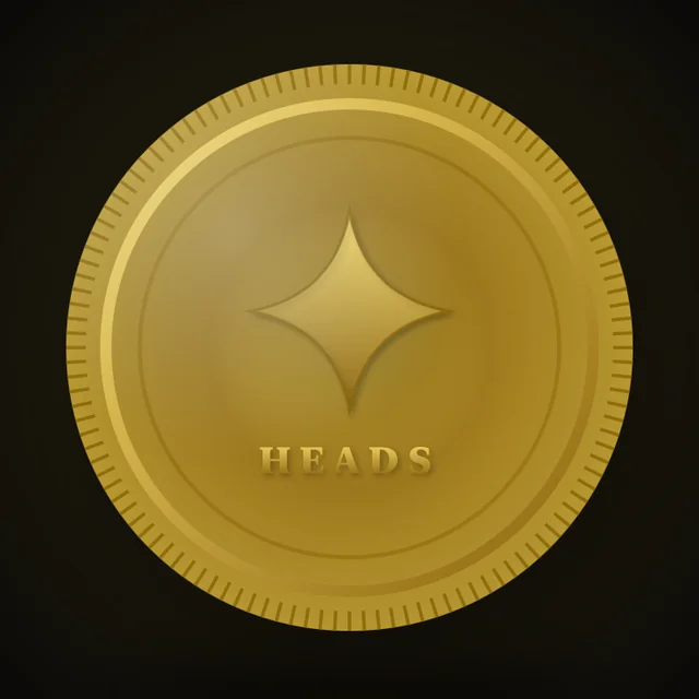 The Gold Sovereign coin in LuxFlip, heads side up.